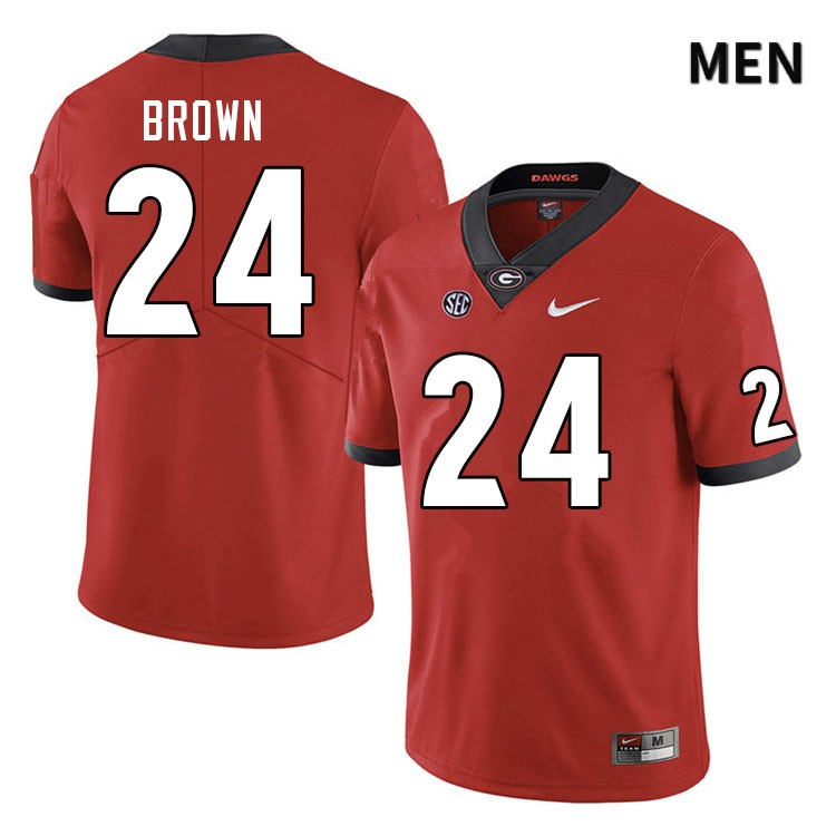 Georgia Bulldogs Men's Matthew Brown #24 Red Stitched College UGA Football Jersey 23NZ012YZ